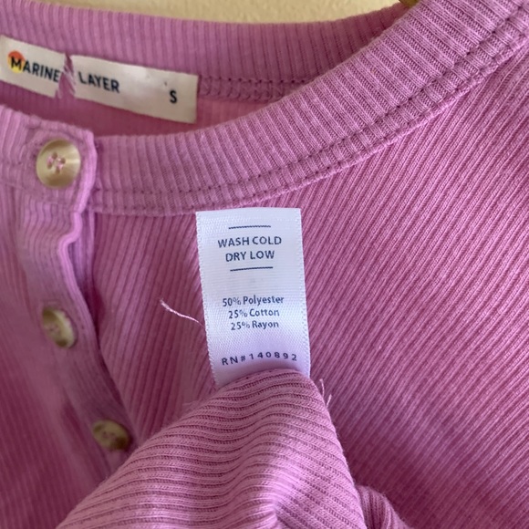NWOT Marine Layer Cait Lightweight Henley Lilac - Picture 7 of 8